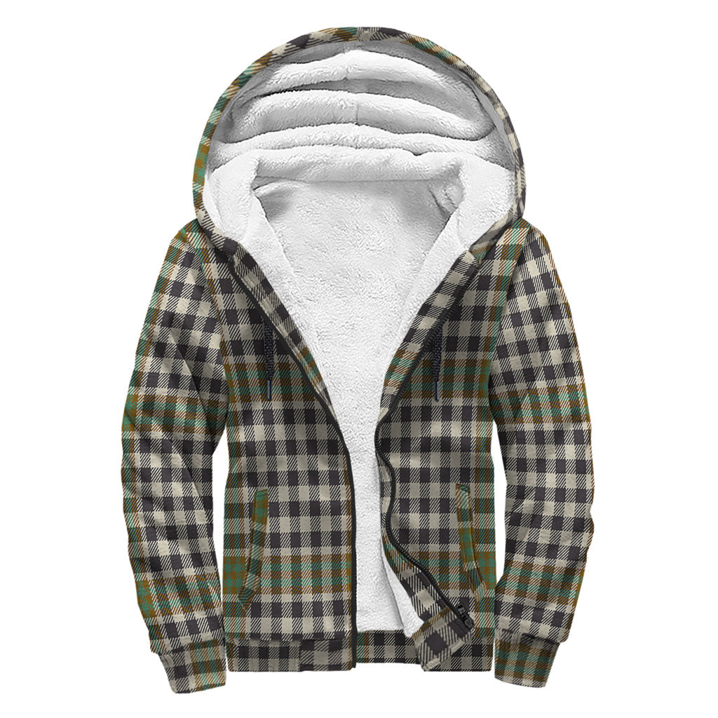 Burns Check Tartan Sherpa Hoodie with Family Crest