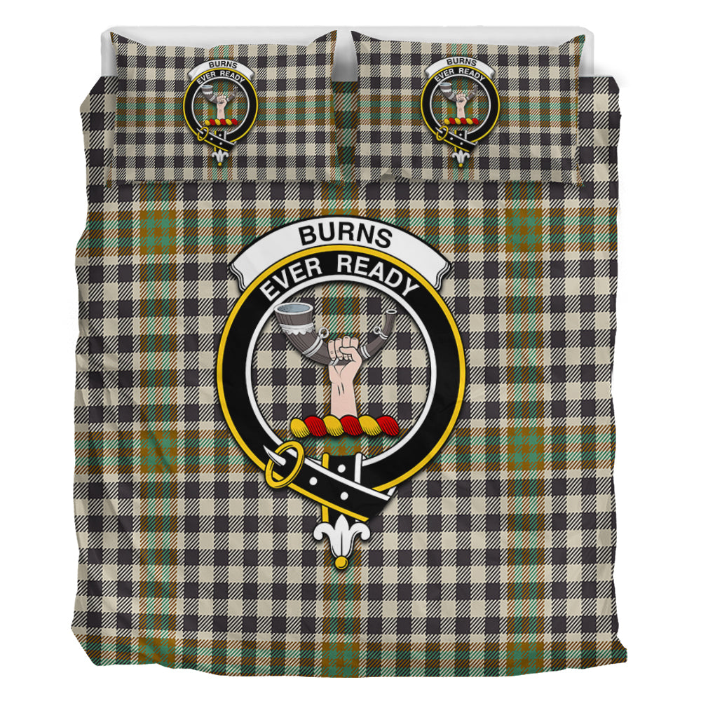 Burns Check Tartan Bedding Set with Family Crest - Tartan Vibes Clothing