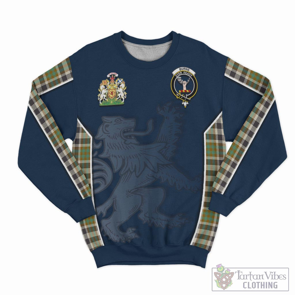 Tartan Vibes Clothing Burns Check Tartan Sweater with Family Crest and Lion Rampant Vibes Sport Style