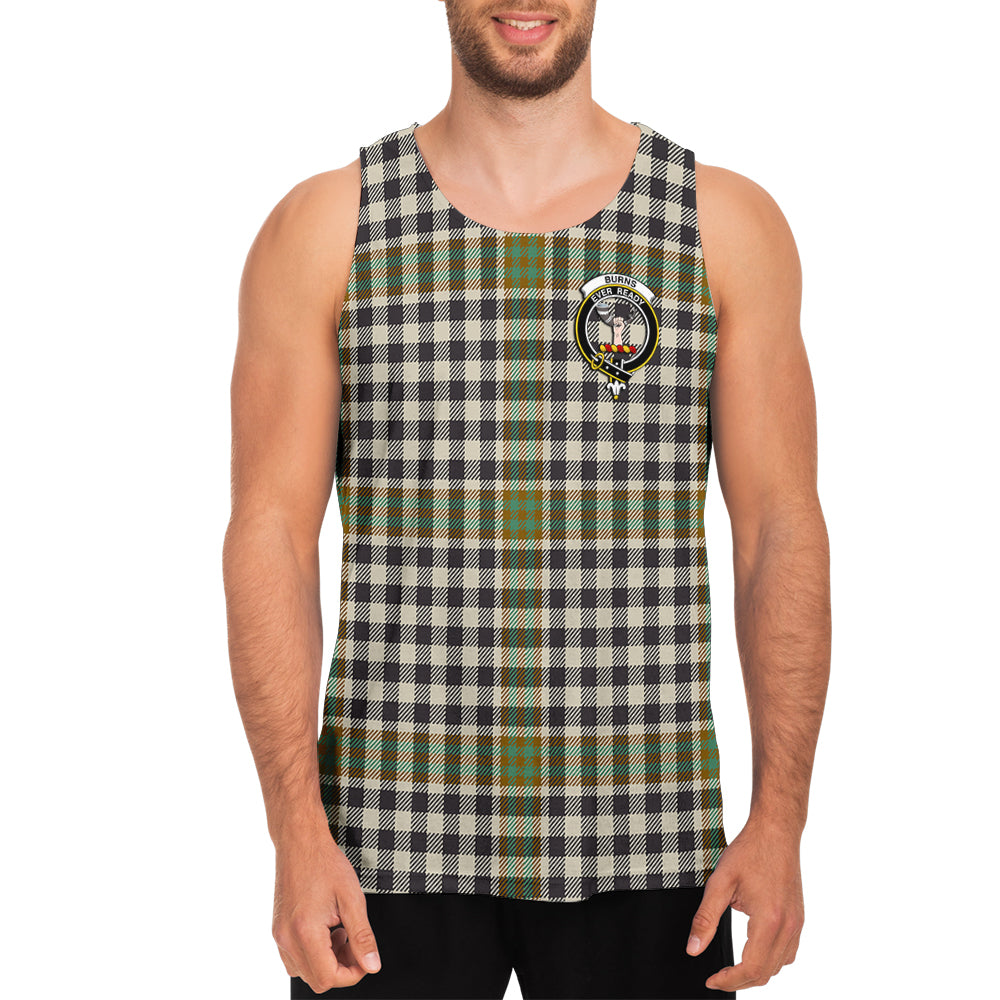 Burns Check Tartan Mens Tank Top with Family Crest