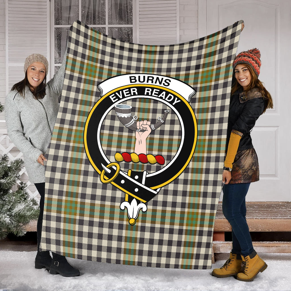 Burns Check Tartan Blanket with Family Crest - Tartan Vibes Clothing