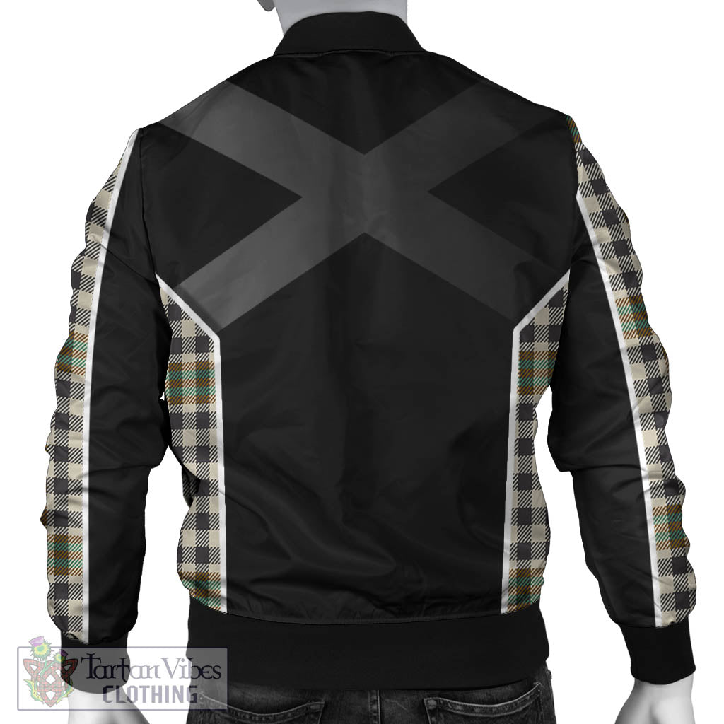 Tartan Vibes Clothing Burns Check Tartan Bomber Jacket with Family Crest and Scottish Thistle Vibes Sport Style