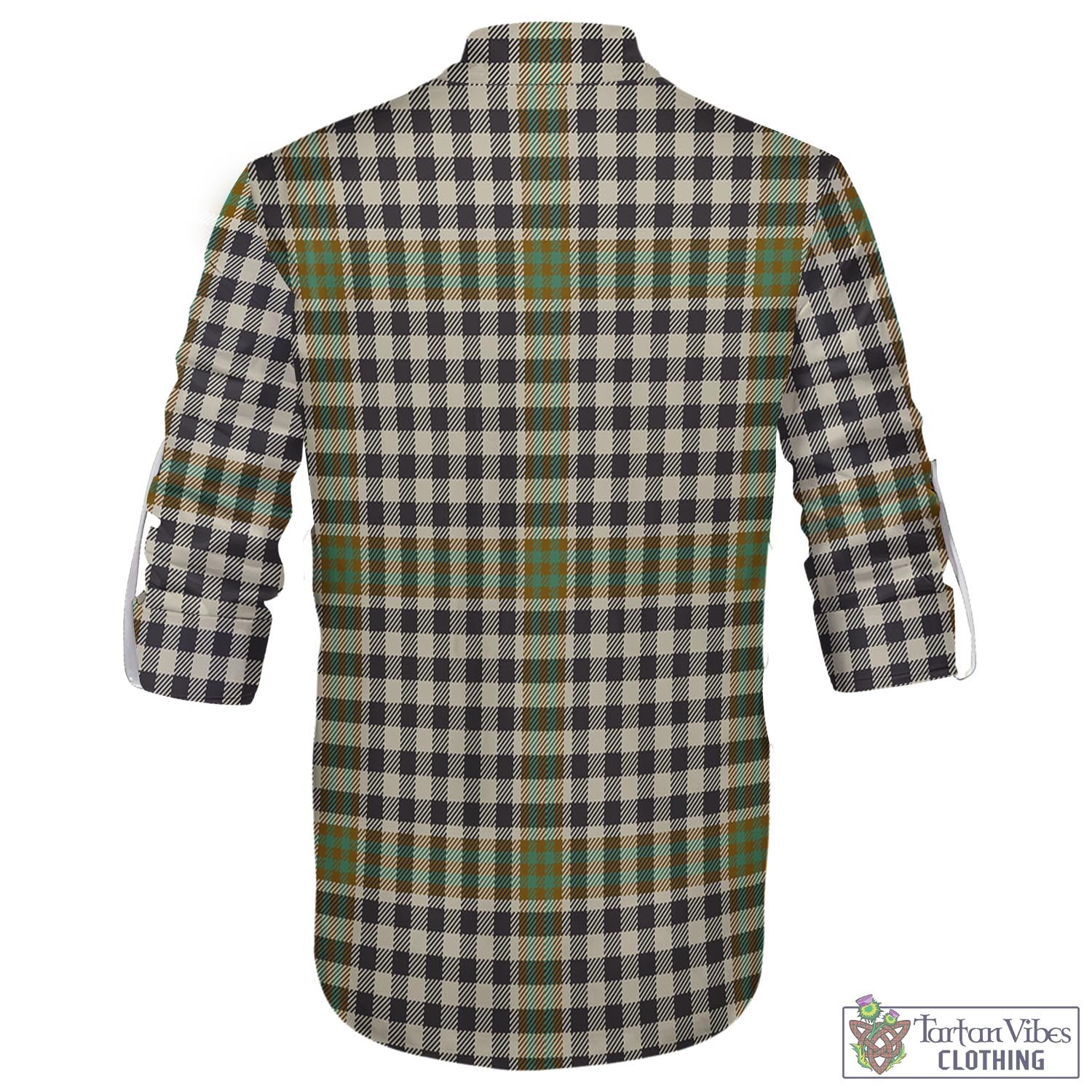 Tartan Vibes Clothing Burns Check Tartan Men's Scottish Traditional Jacobite Ghillie Kilt Shirt