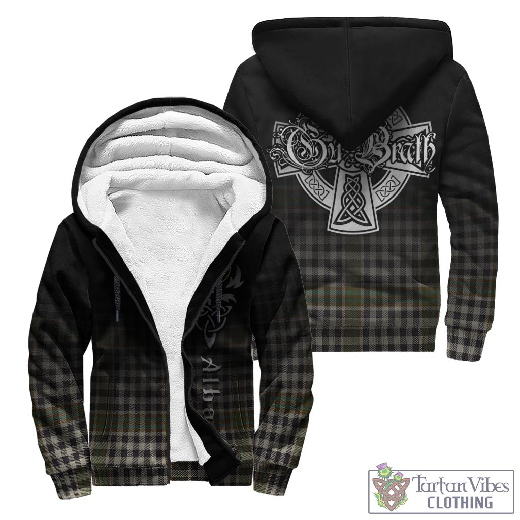 Tartan Vibes Clothing Burns Check Tartan Sherpa Hoodie Featuring Alba Gu Brath Family Crest Celtic Inspired