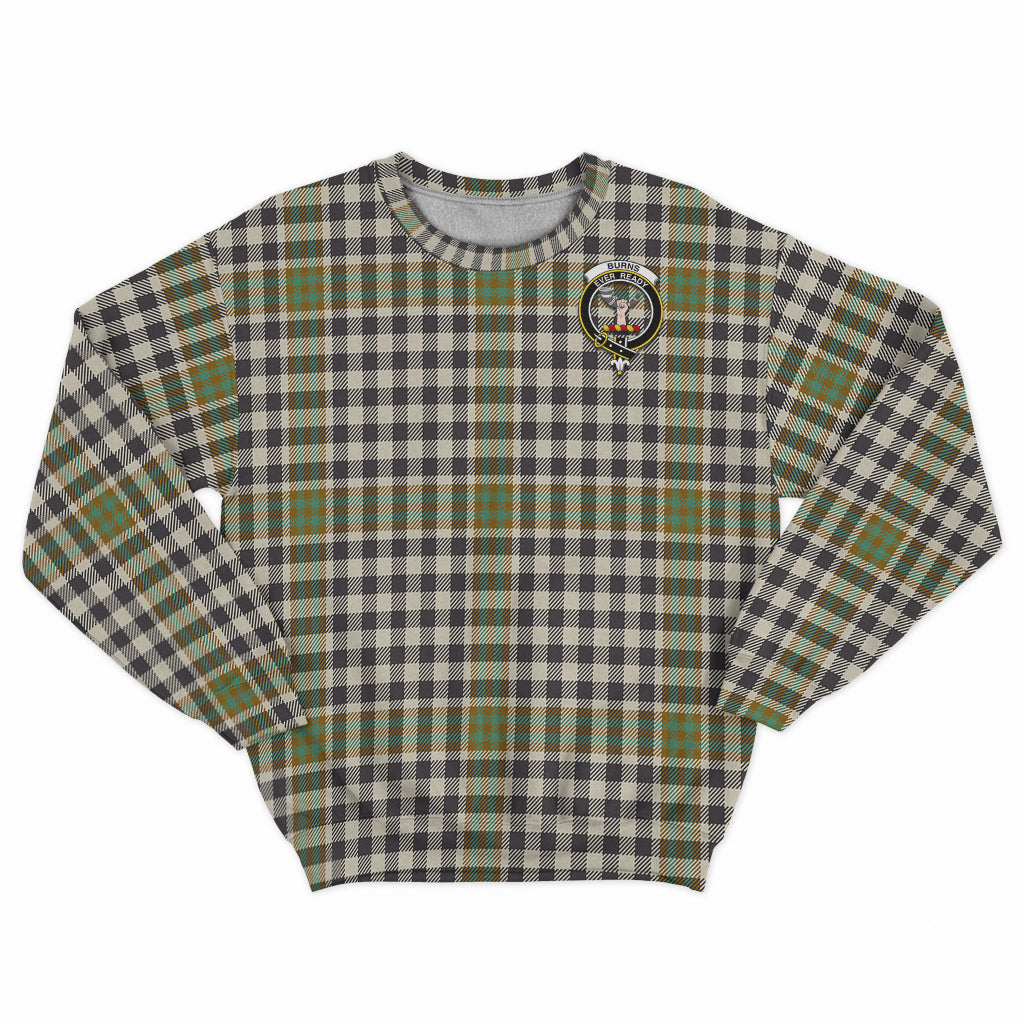 Burns Check Tartan Sweatshirt with Family Crest - Tartan Vibes Clothing