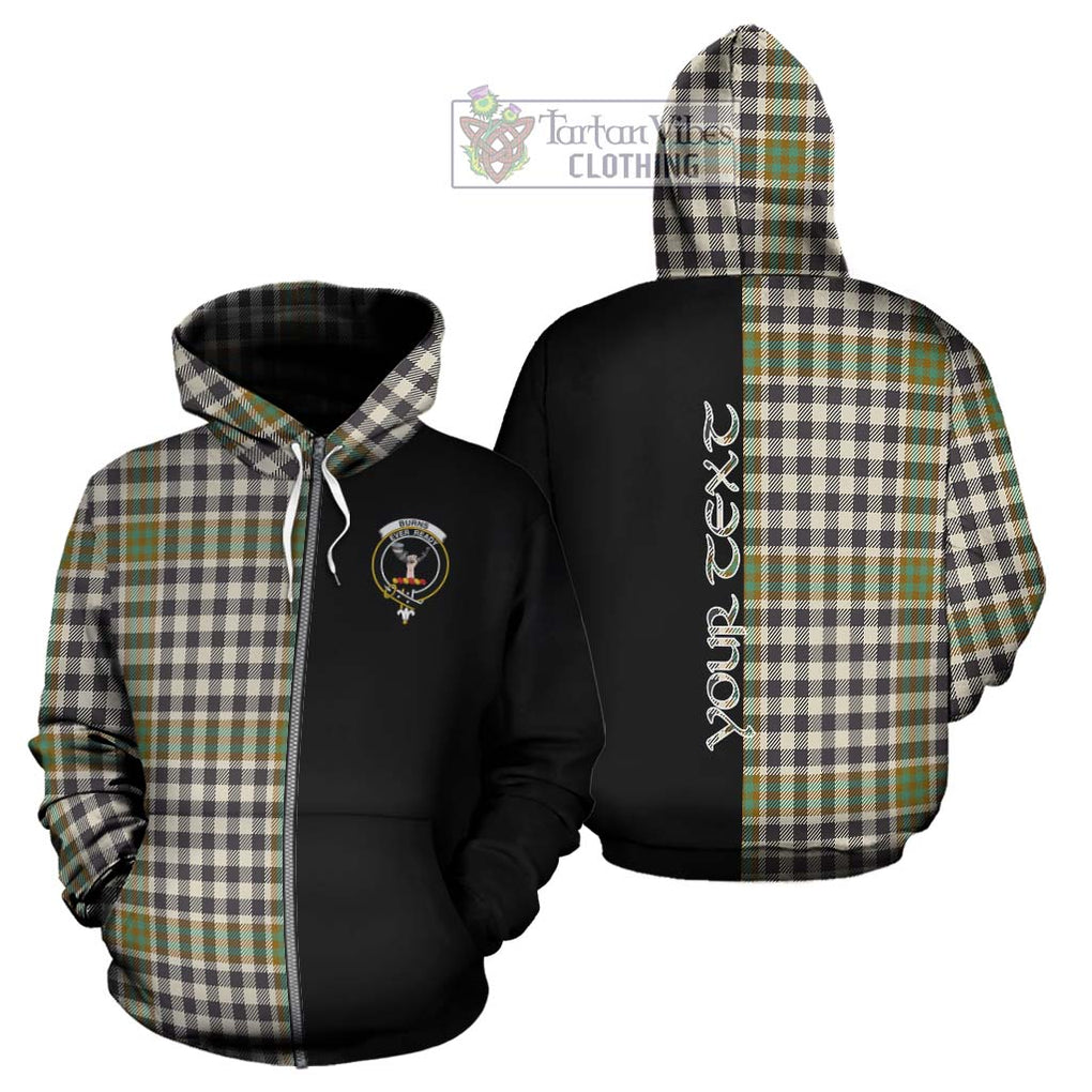 Burns Check Tartan Hoodie with Family Crest and Half Of Me Style - Tartanvibesclothing Shop