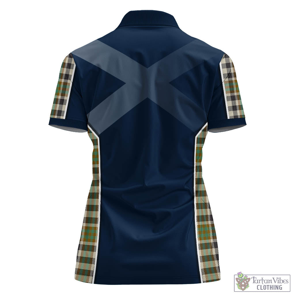 Tartan Vibes Clothing Burns Check Tartan Women's Polo Shirt with Family Crest and Scottish Thistle Vibes Sport Style