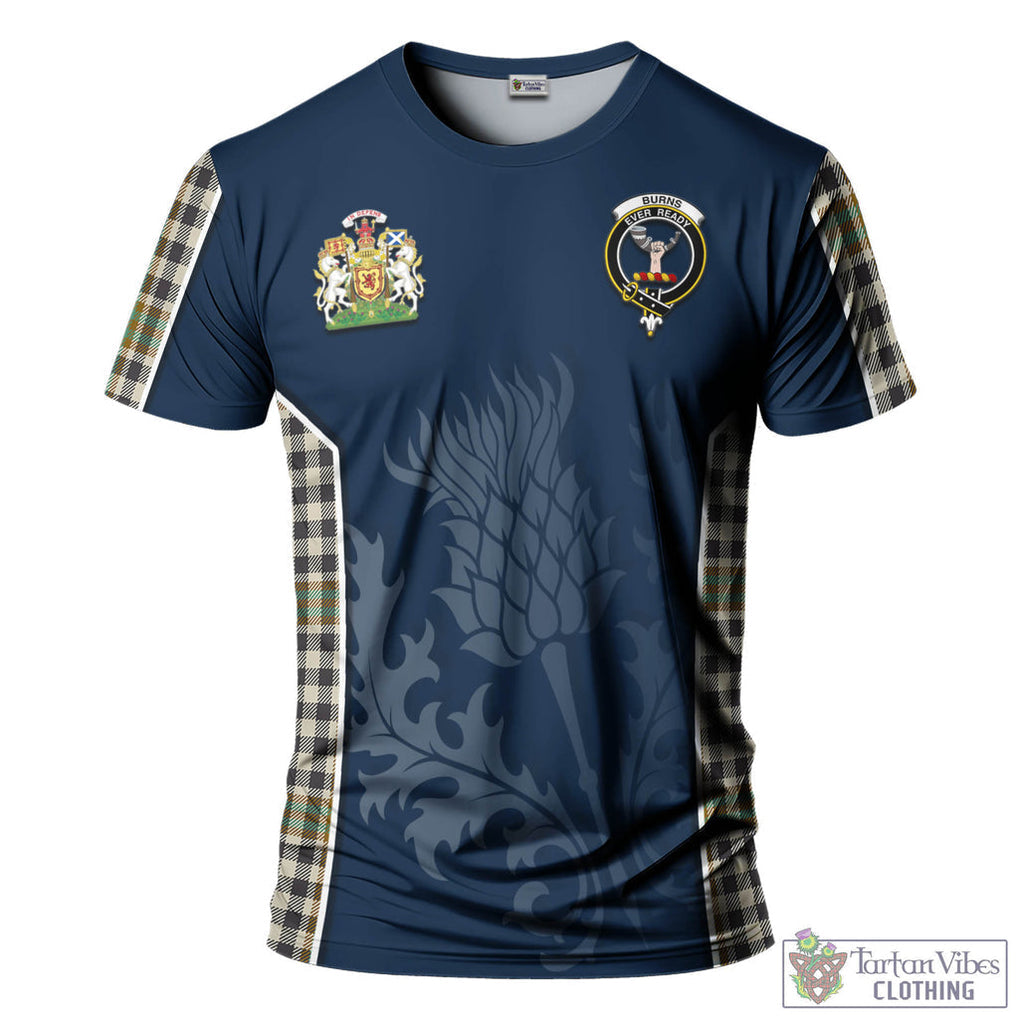 Tartan Vibes Clothing Burns Check Tartan T-Shirt with Family Crest and Scottish Thistle Vibes Sport Style