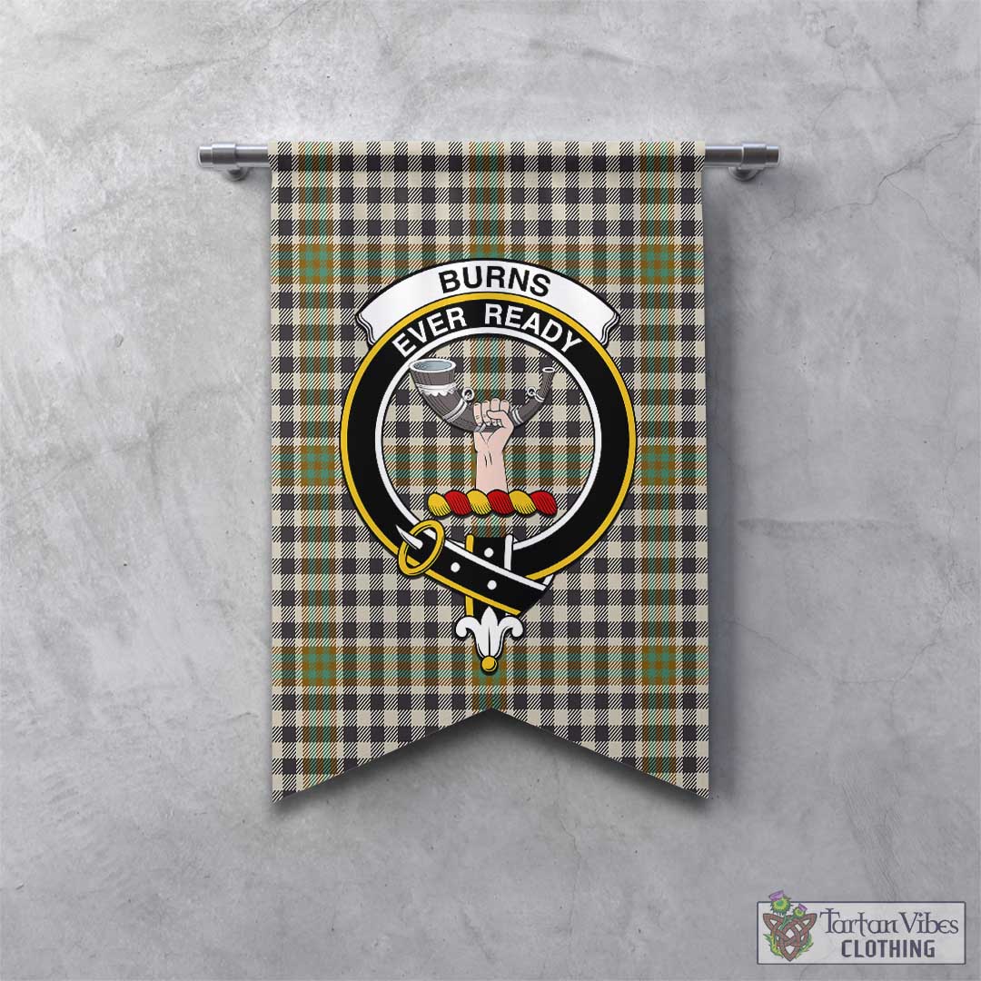 Tartan Vibes Clothing Burns Check Tartan Gonfalon, Tartan Banner with Family Crest