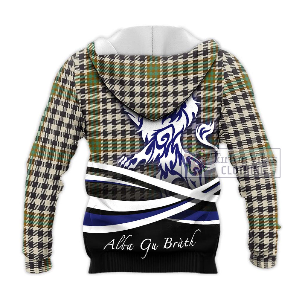 Burns Check Tartan Knitted Hoodie with Alba Gu Brath Regal Lion Emblem - Tartanvibesclothing Shop