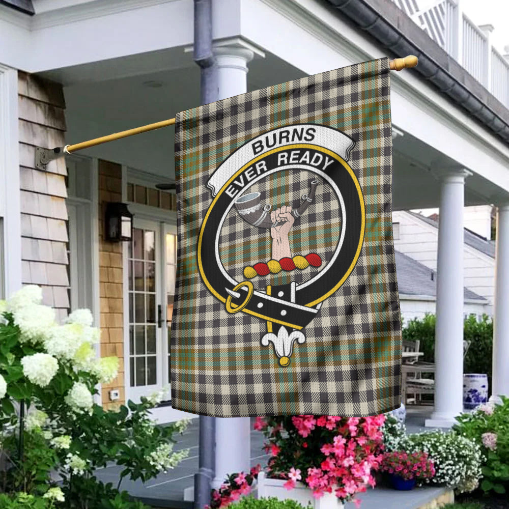 Burns Check Tartan Flag with Family Crest - Tartan Vibes Clothing