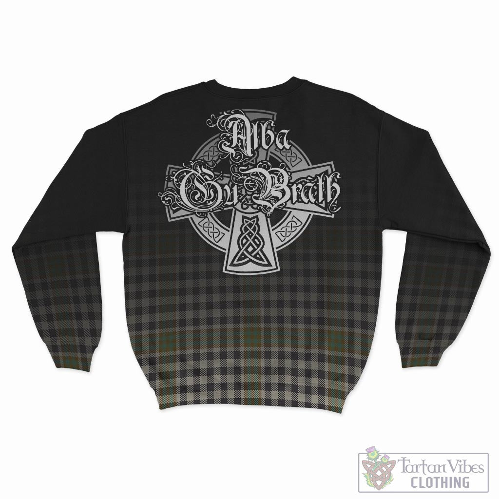 Tartan Vibes Clothing Burns Check Tartan Sweatshirt Featuring Alba Gu Brath Family Crest Celtic Inspired