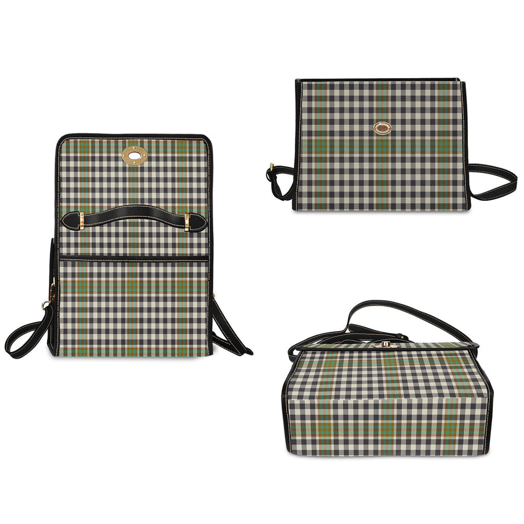 Burns Check Tartan Leather Strap Waterproof Canvas Bag