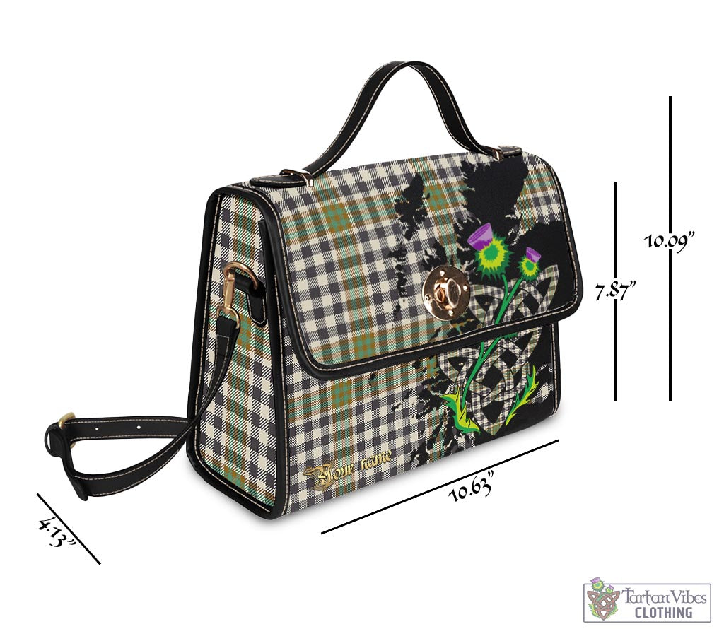 Tartan Vibes Clothing Burns Check Tartan Waterproof Canvas Bag with Scotland Map and Thistle Celtic Accents