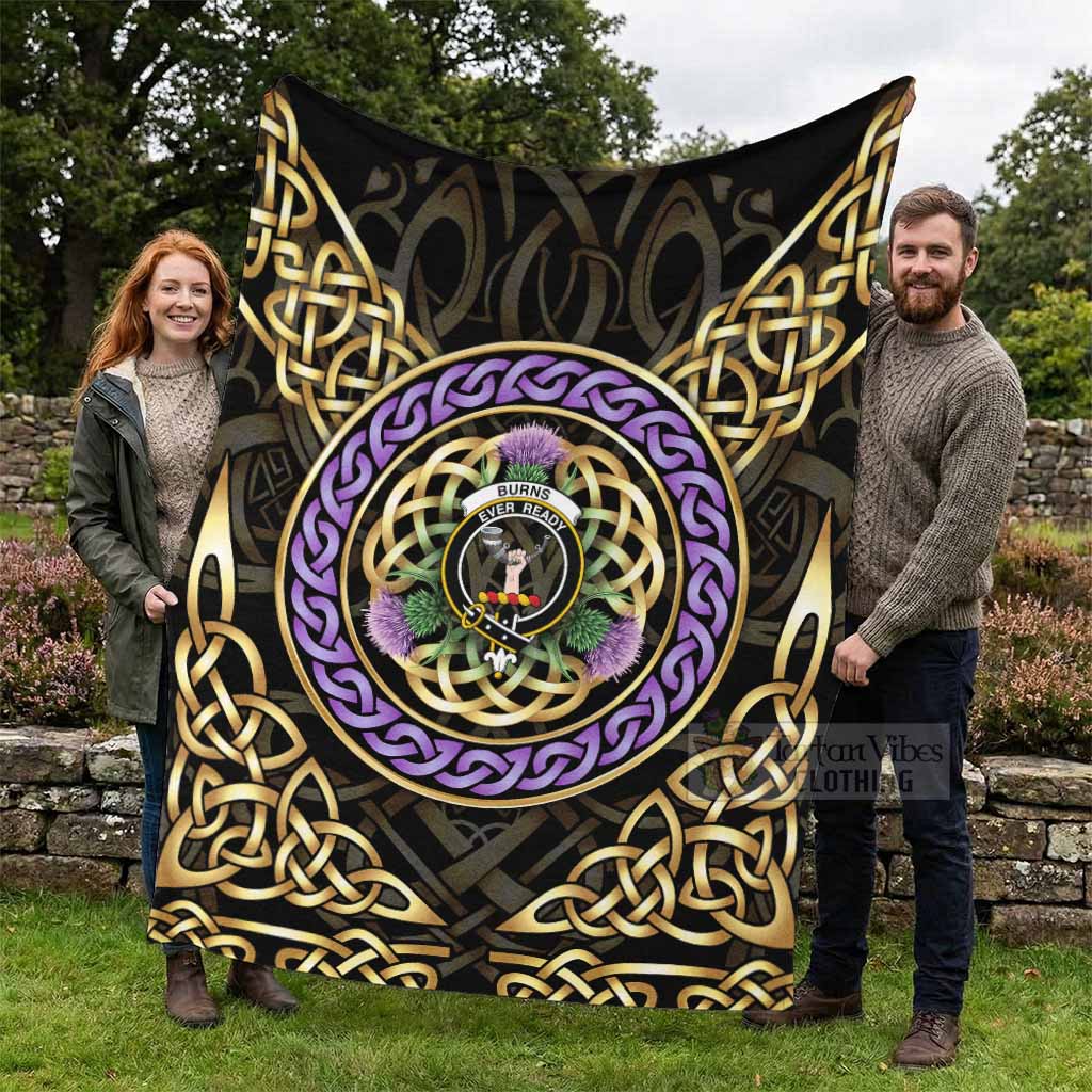 Burns Clan Crest Blanket Celtic Scottish Thistle - Tartan Vibes Clothing
