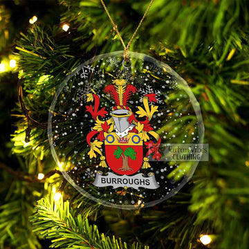 Burroughs Irish Clan Christmas Glass Ornament with Coat of Arms