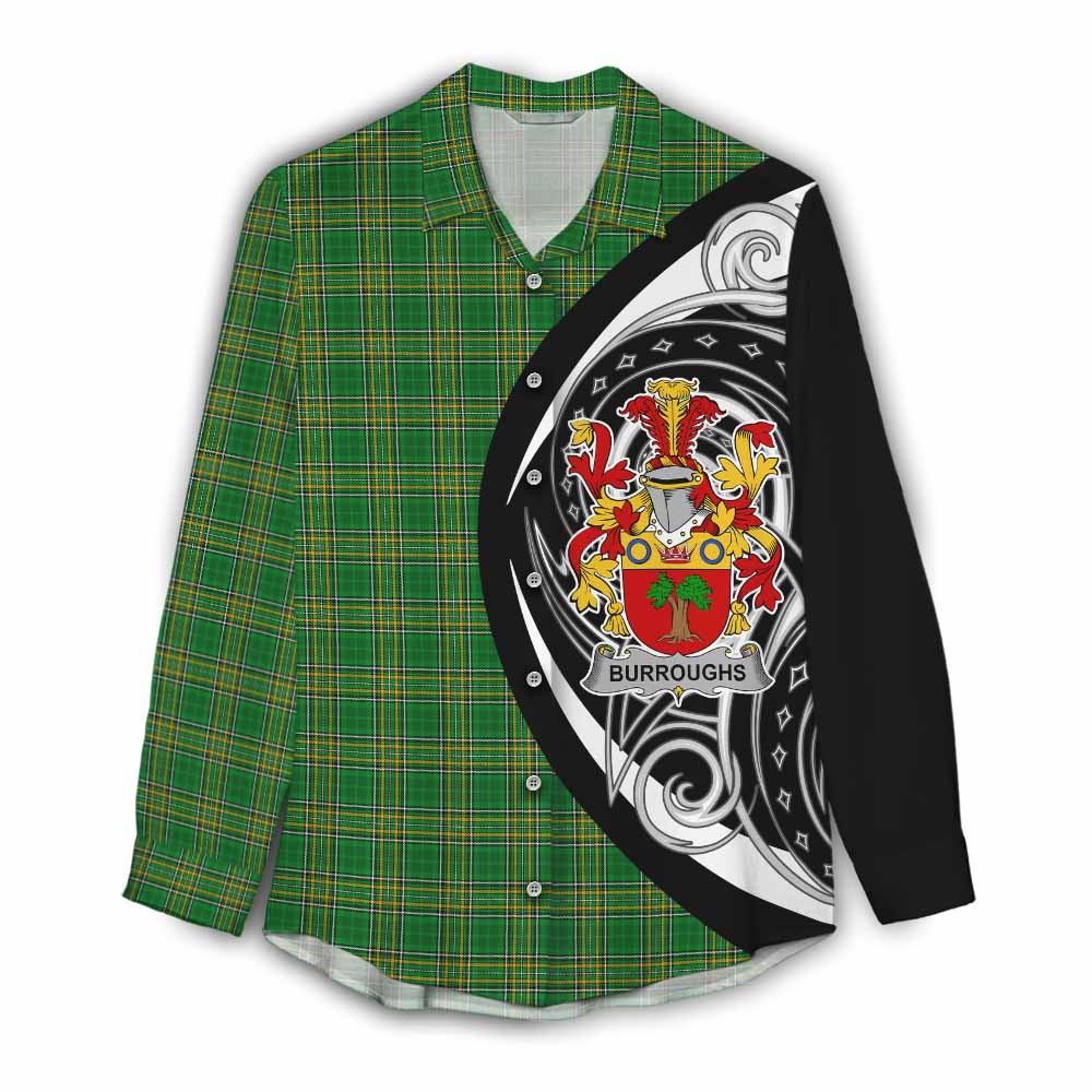 Burroughs Irish Clan Women's Casual Shirt Celtic Circle Style Female - Tartan Vibes Clothing