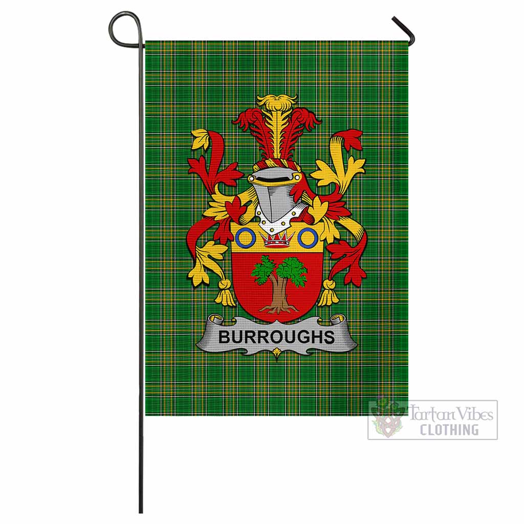 Tartan Vibes Clothing Burroughs Irish Clan Flag with Coat of Arms