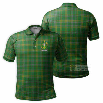 Bury Irish Clan Tartan Men's Polo Shirt with Coat of Arms