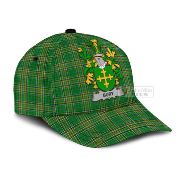 Bury Irish Clan Tartan Classic Cap with Coat of Arms