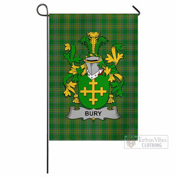 Bury Irish Clan Tartan Flag with Coat of Arms