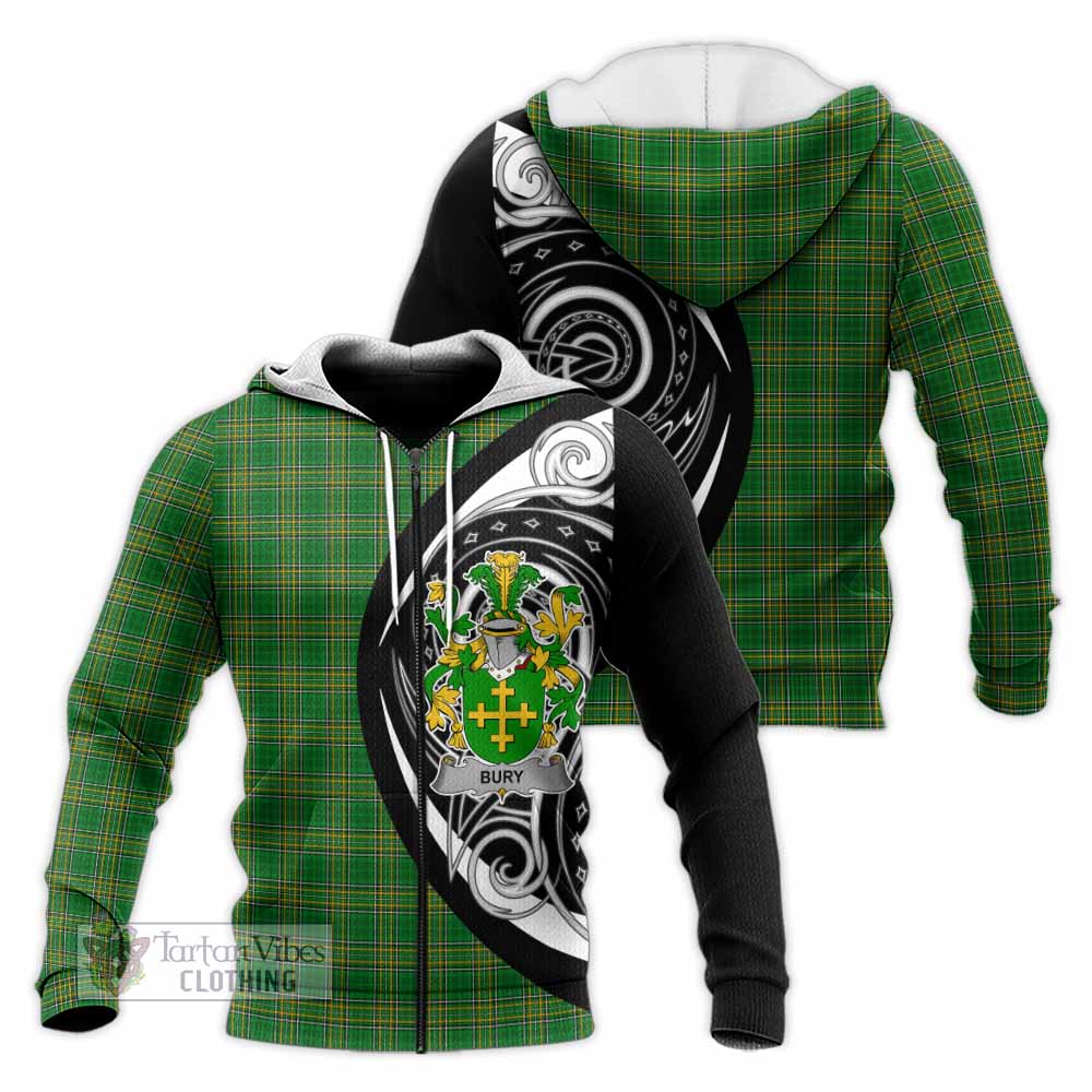 Bury Irish Clan Knitted Hoodie Celtic Circle Style Unisex Knitted Zip Hoodie - Tartan Vibes Clothing