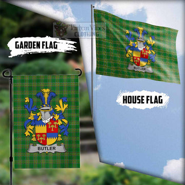 Butler Irish Clan Tartan Flag with Coat of Arms