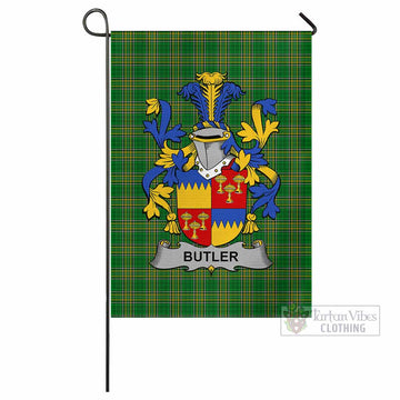 Butler Irish Clan Tartan Flag with Coat of Arms