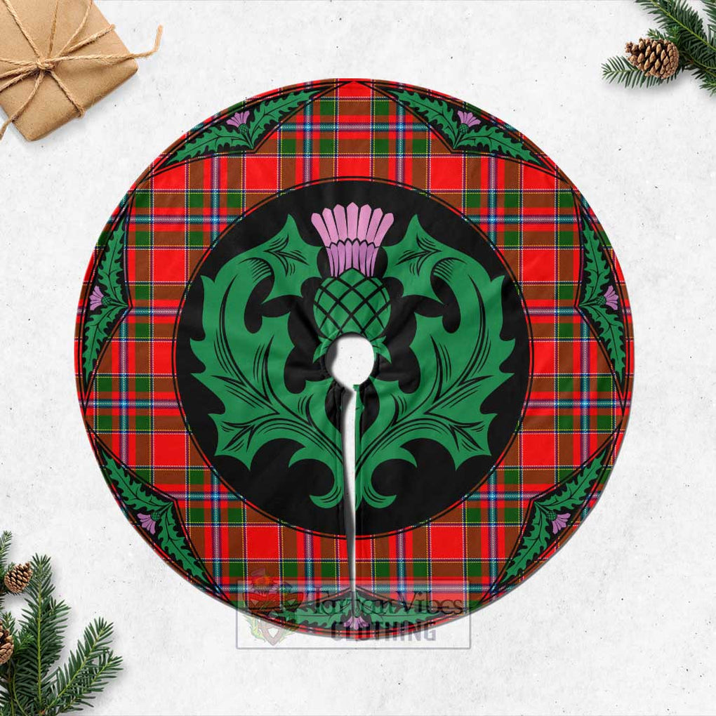 Tartan Vibes Clothing Butter Tartan Christmas Tree Skirt Scottish Thistle Style