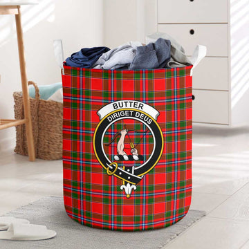 Butter Tartan Laundry Basket with Family Crest