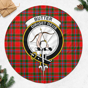 Butter Tartan Christmas Tree Skirt with Family Crest