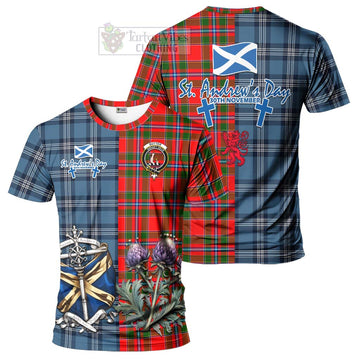 Butter Tartan T-Shirt Happy St. Andrew's Day Half Tartan Style Kid's Shirt - Tartan Vibes Clothing