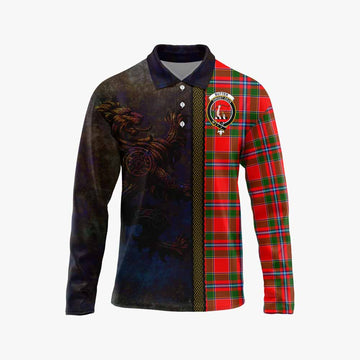 Butter Tartan Family Crest Long Sleeve Polo Shirt Alba Gu Brath Be Brave Lion Ancient Style Unisex - Tartan Vibes Clothing