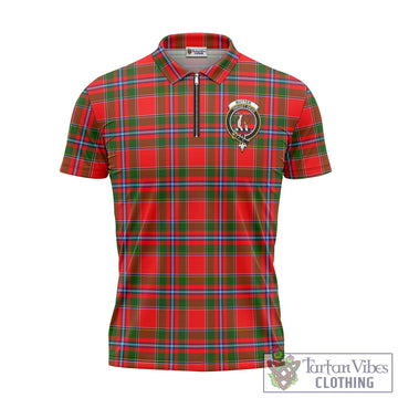 Butter Tartan Zipper Polo Shirt with Family Crest