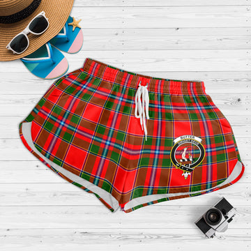 Butter Tartan Womens Shorts with Family Crest