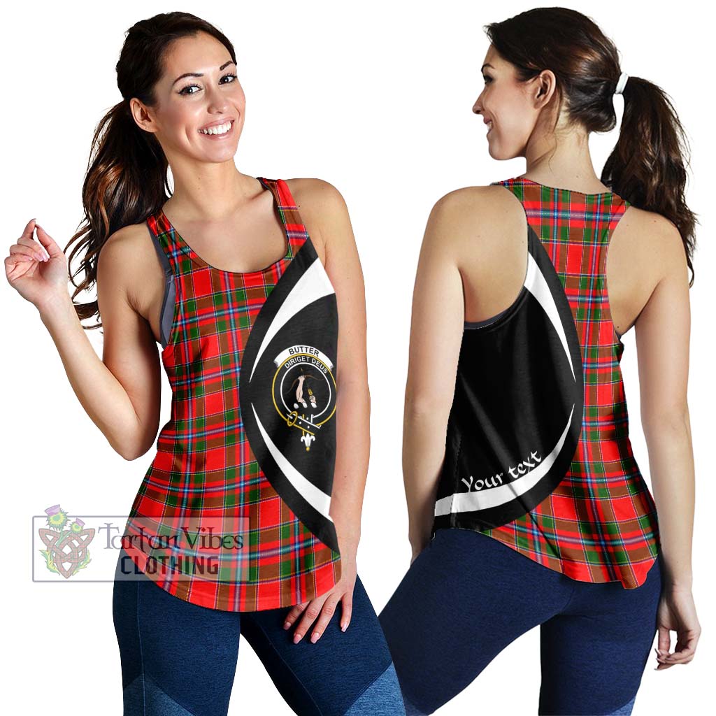 Butter Tartan Women's Racerback Tanks with Family Crest Circle Style 4XL - Tartan Vibes Clothing