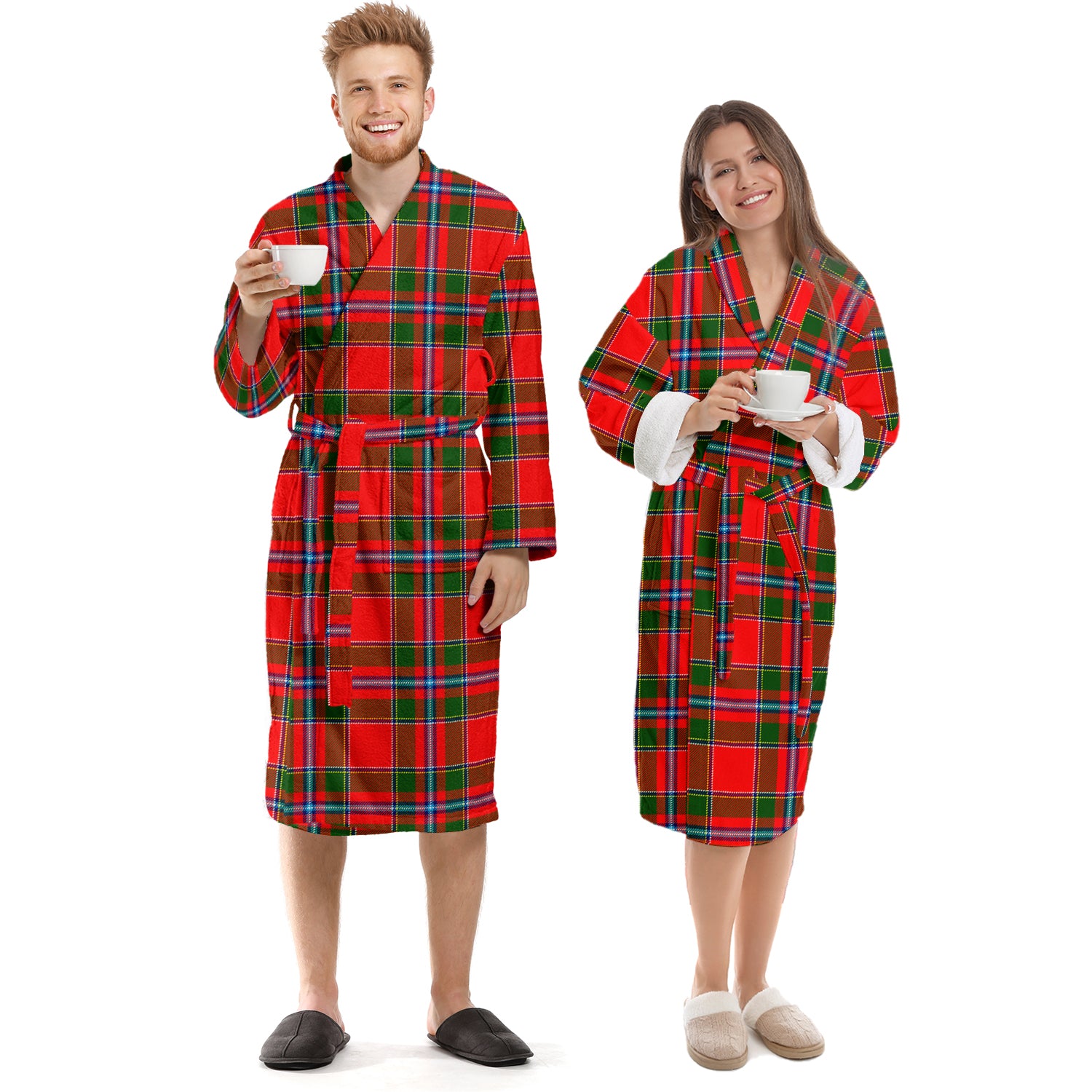 Butter Tartan Bathrobe Unisex S - Tartan Vibes Clothing