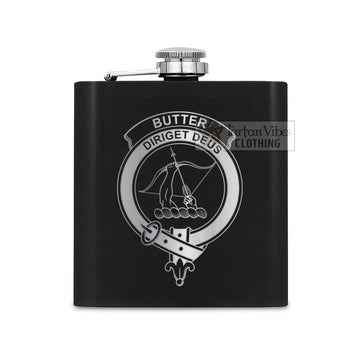 Butter Crest Hip Flask Set 7oz Black Stainless Steel with A Gift Box