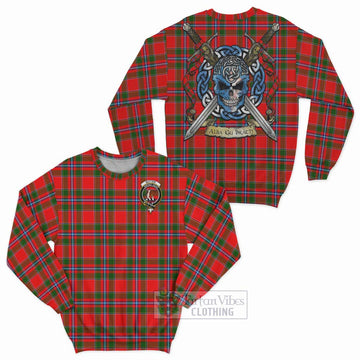 Butter Tartan Sweatshirt with Family Crest Celtic Skull Style Unisex - Tartan Vibes Clothing