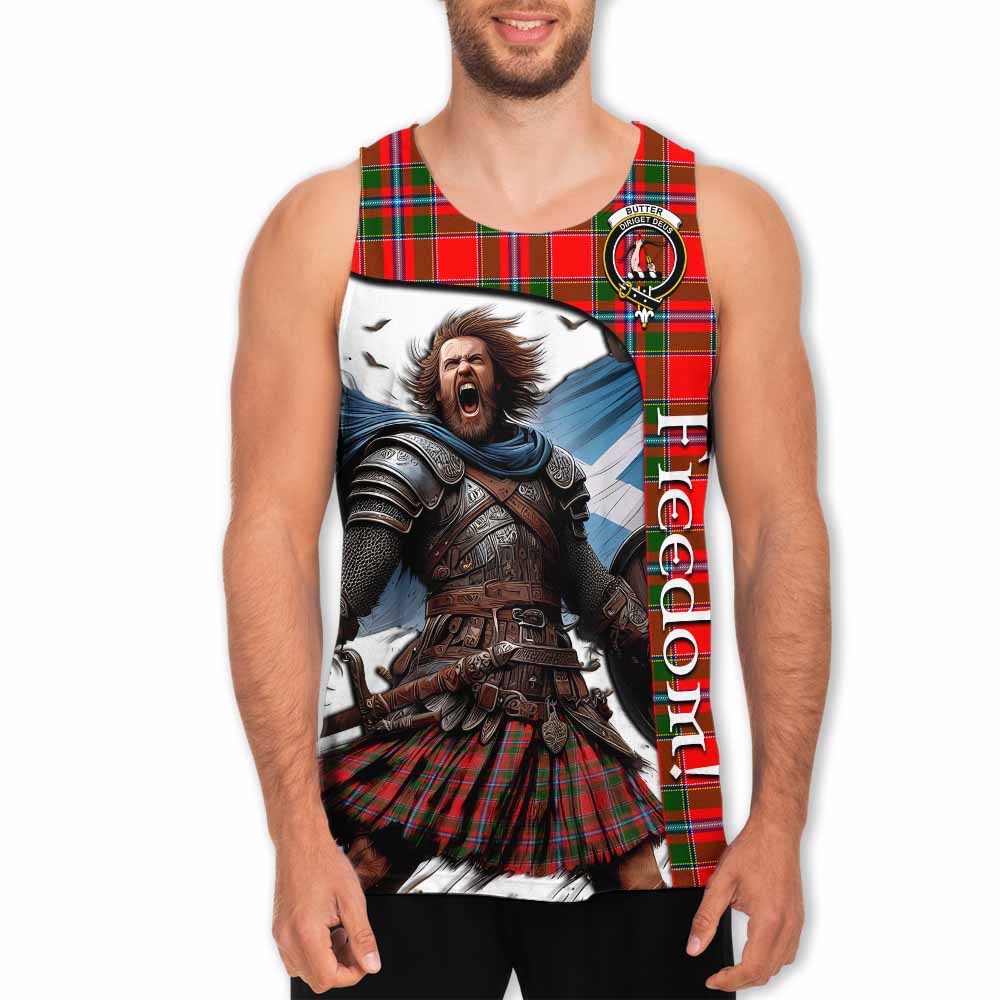 Tartan Vibes Clothing Butter Crest Tartan Men's Tank Top Inspired by the Freedom of Scottish Warrior