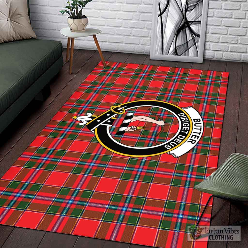 Tartan Vibes Clothing Butter Tartan Area Rug with Family Crest