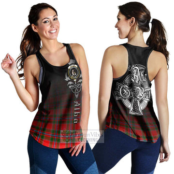 Butter Tartan Women's Racerback Tanks Featuring Alba Gu Brath Family Crest Celtic Inspired 4XL - Tartan Vibes Clothing