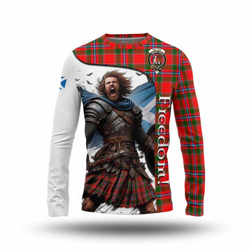 Butter Crest Tartan Long Sleeve T-Shirt Inspired by the Freedom of Scottish Warrior