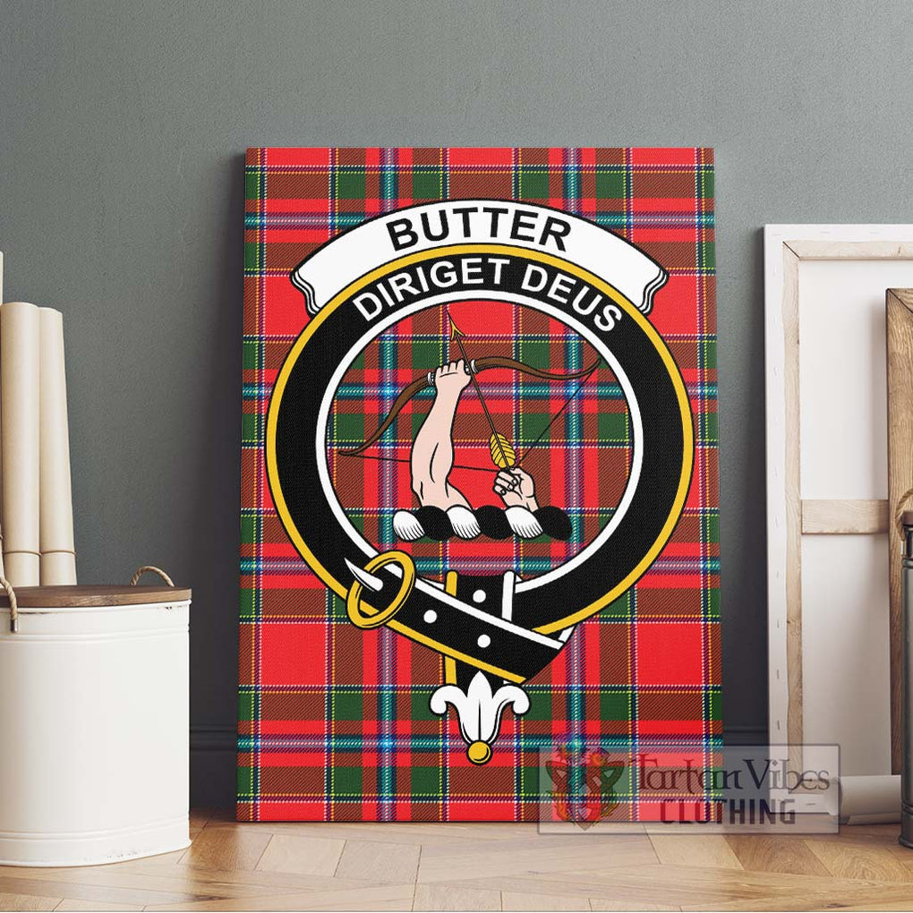 Butter Tartan Canvas Print Wall Art with Family Crest Without Frame - Tartan Vibes Clothing