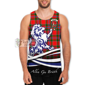 Butter Tartan Men's Tank Top with Alba Gu Brath Regal Lion Emblem Men - Tartan Vibes Clothing
