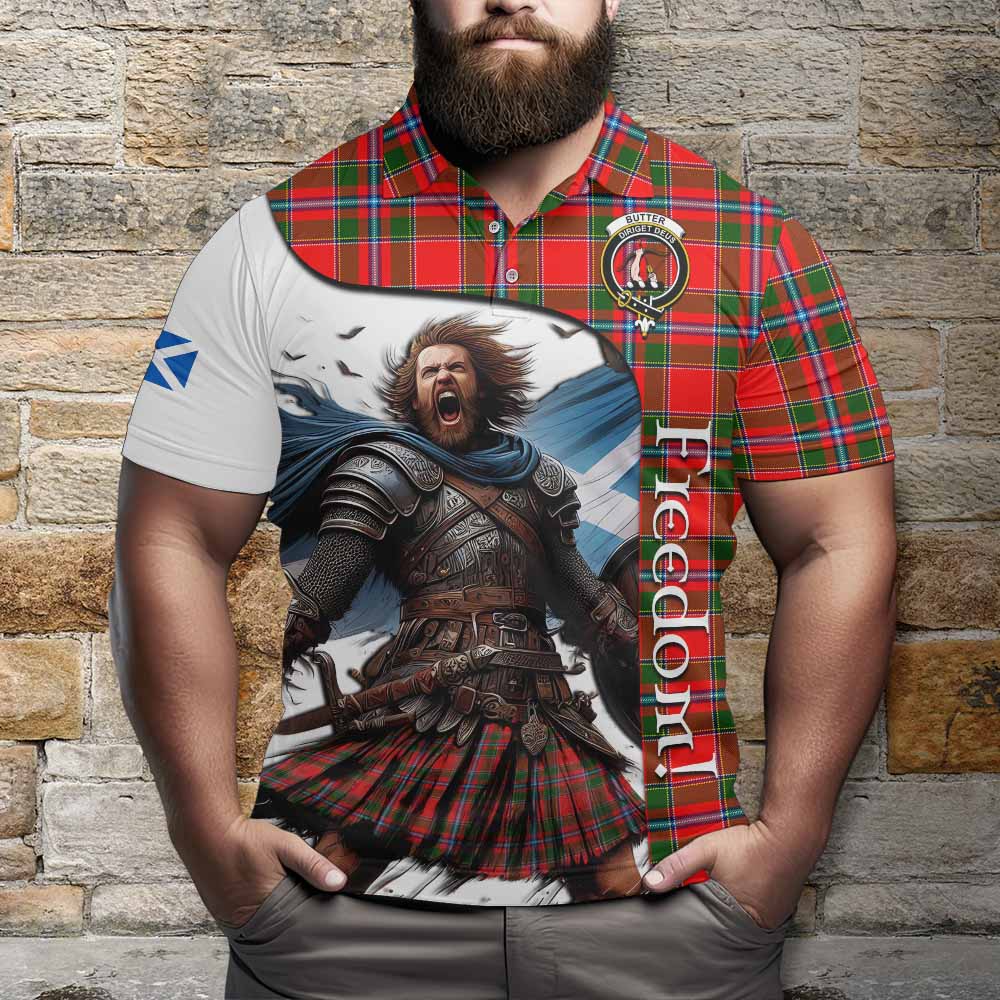 Tartan Vibes Clothing Butter Crest Tartan Polo Shirt Inspired by the Freedom of Scottish Warrior