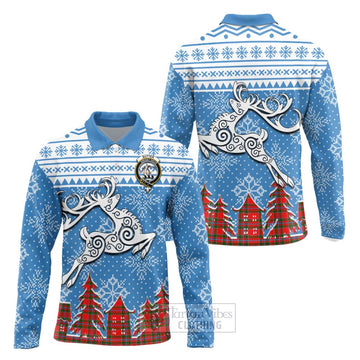 Butter Clan Christmas Long Sleeve Polo Shirt Celtic Reindeer Style