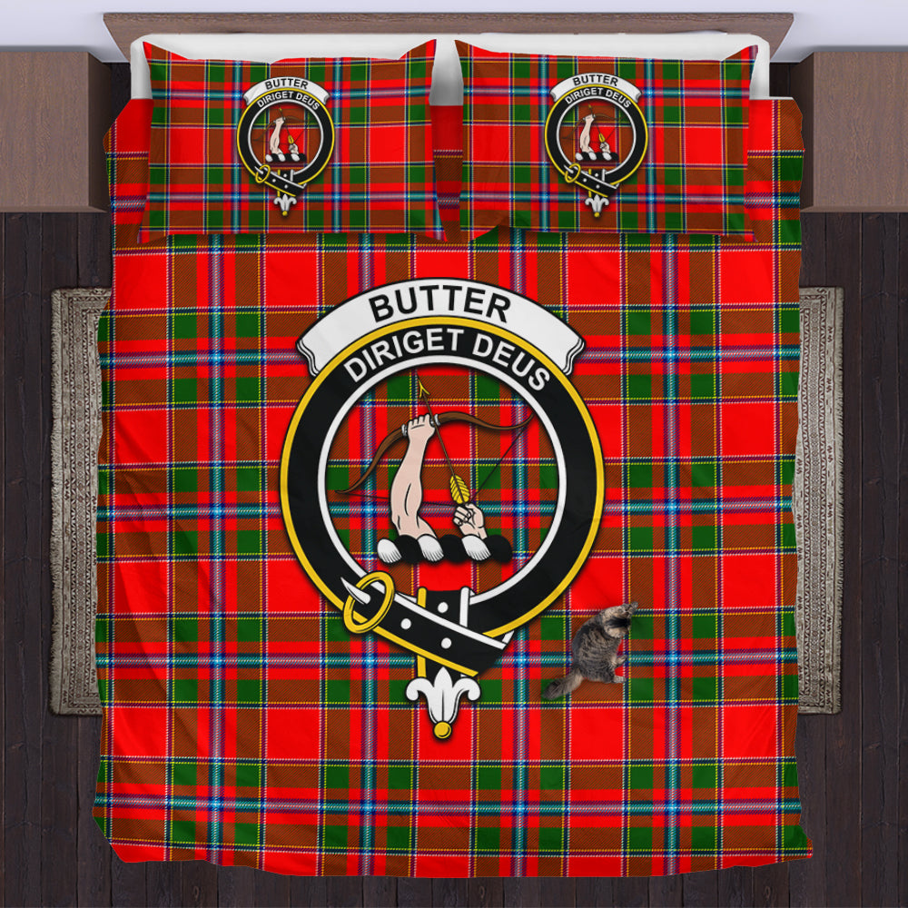 Butter Tartan Bedding Set with Family Crest US Bedding Set - Tartan Vibes Clothing