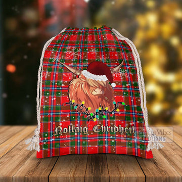 Butter Tartan Christmas Santa's Bag with Highland Cow