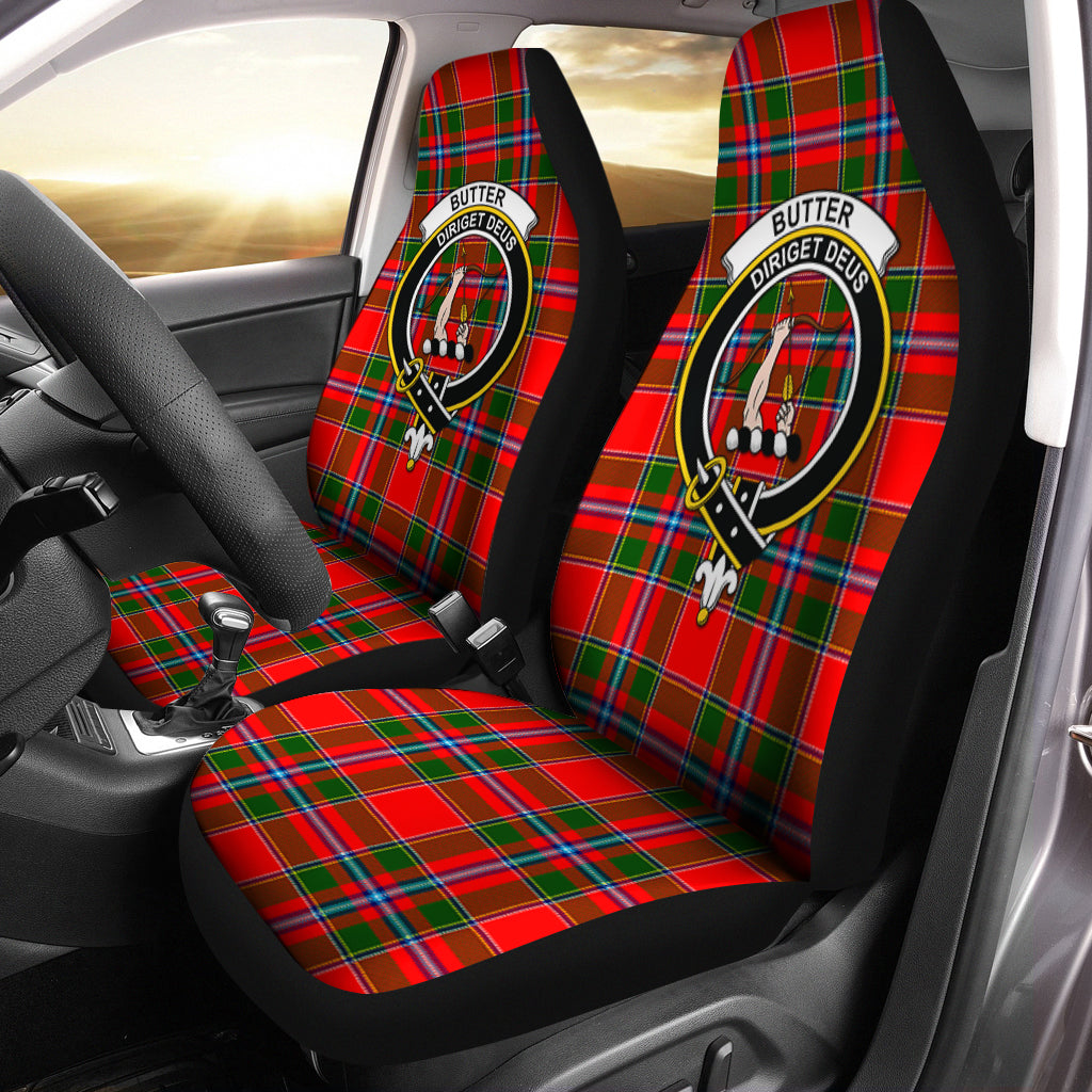 Butter Tartan Car Seat Cover with Family Crest One Size - Tartanvibesclothing